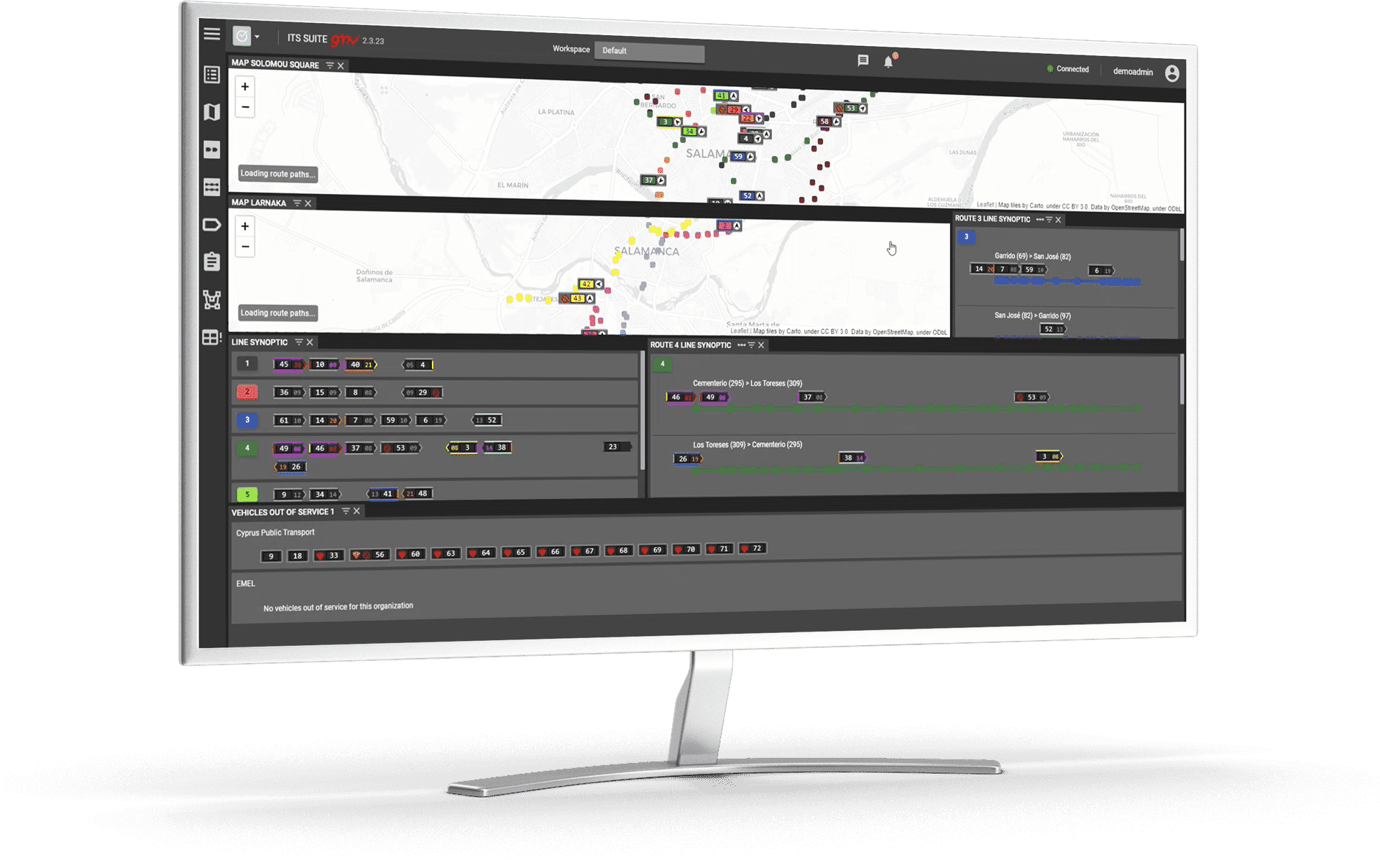 GMV suite software UI in tablet and computer mockups